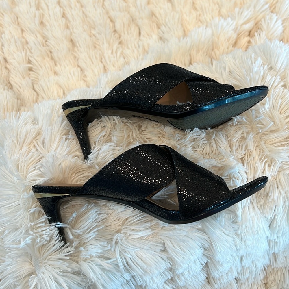 🎉Host Pick🎉Calvin Klein Womens Black High Heel Open Toe Slide Sandal - Size 9 - Picture 5 of 13